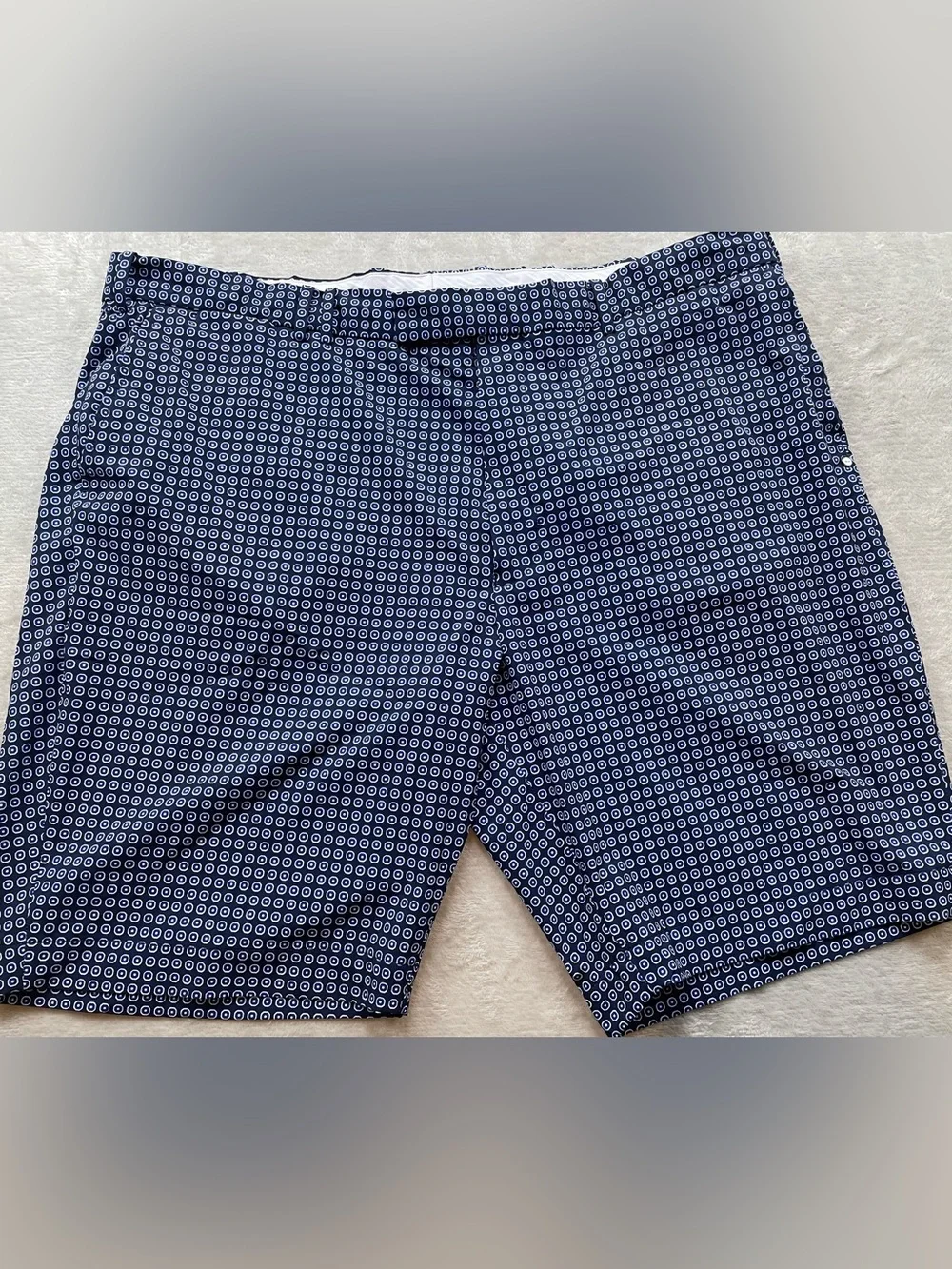 RLX Ralph Lauren Performance Golf Shorts Mens 42 Geometric Print Navy Blue